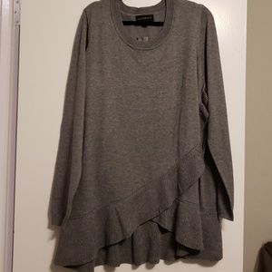 Lane Bryant Gray Ruffle Sweater - 22/24